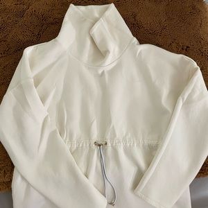 Anthropologie Womens White Mockneck Sweater